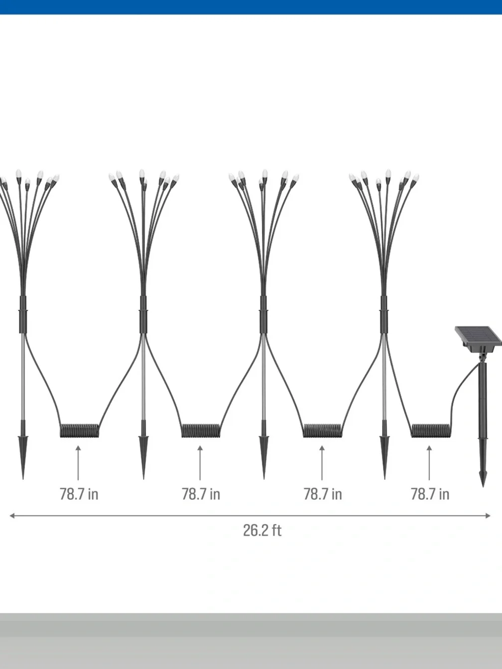 Fresh Source Solar Firefly Landscape Lights(4 Sets of Lights and 1 Solar Panel )